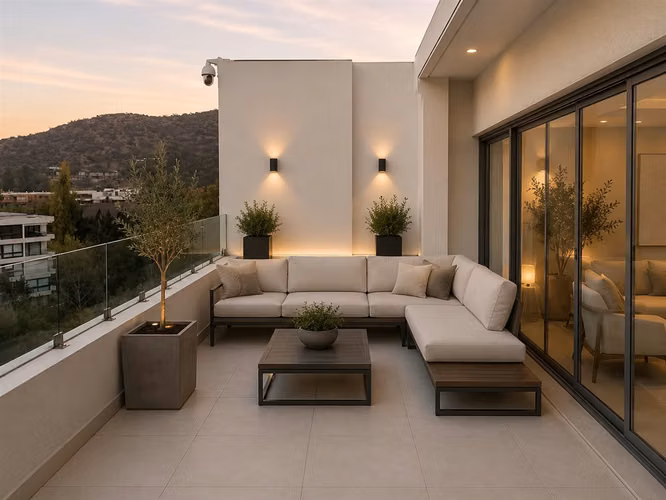 DEPARTAMENTO REBAJADO!!! Penthouse Duplex en condominio con amplios jardines La Dehesa central