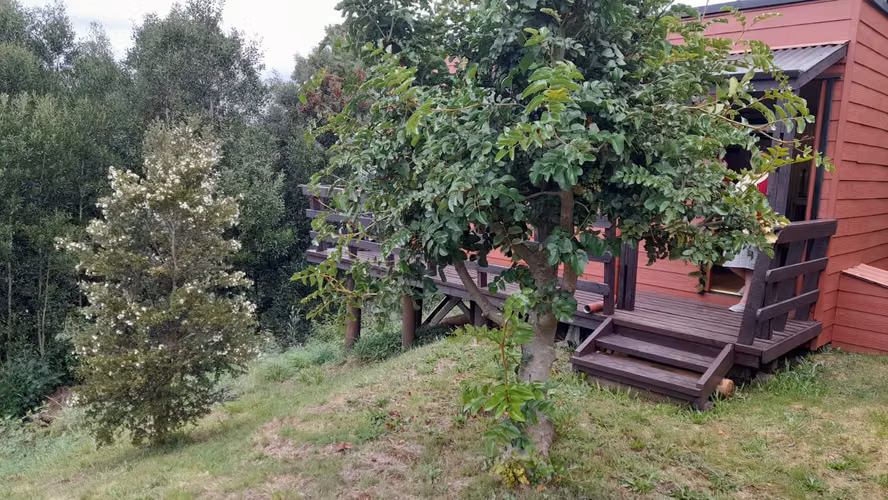 Venta de casa y cabaña en Pino Huacho con vista al río