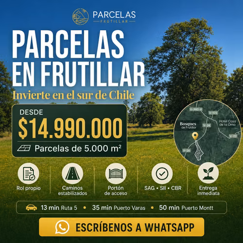 Parcelas en Liquidación en Frutillar oportunidad de inversión