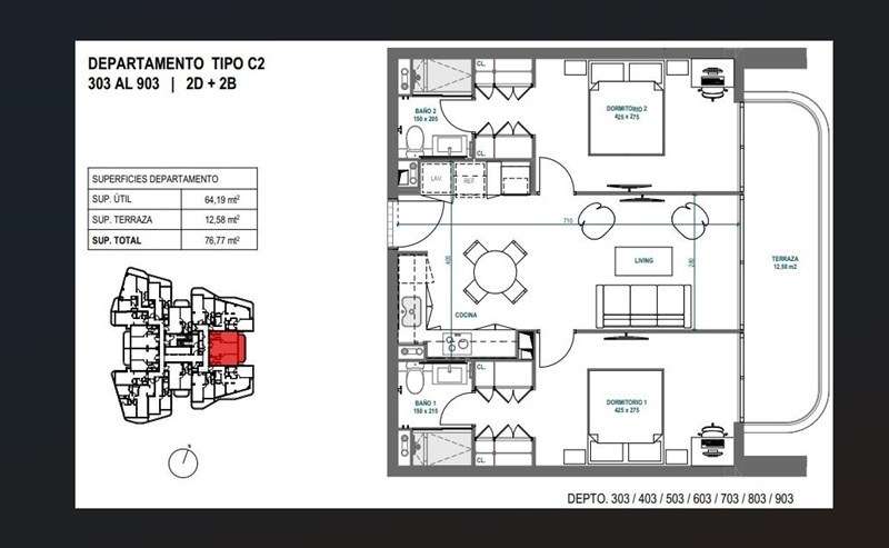 Departamento en venta de 2 dorm. en Las Condes - Imagen 3