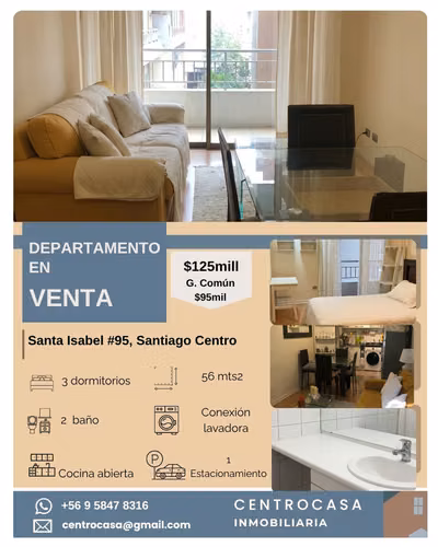 Departamento venta Santa Isabel #95, Santiago Centro