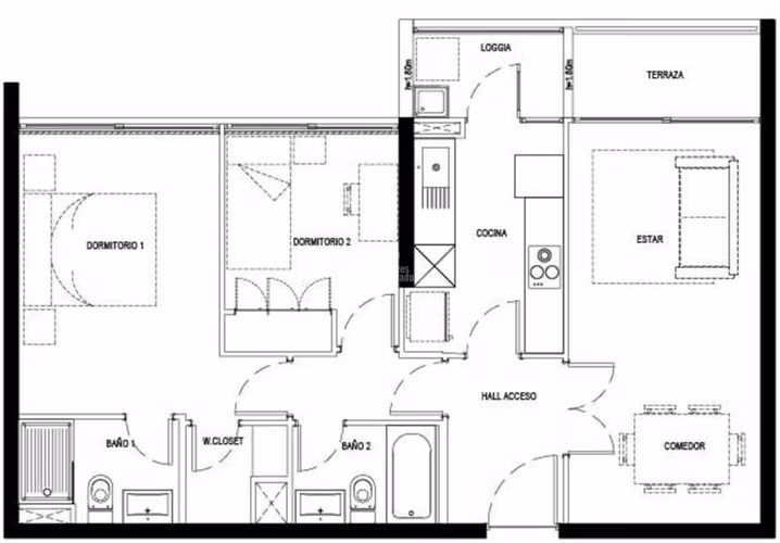 2 dormitorios.2 baños. Promo por 3 meses 670.000 - Imagen 4