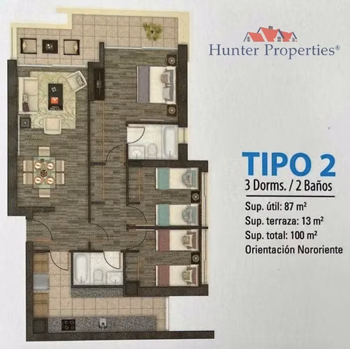 Departamento en venta de 3 dorm. en Viña del Mar
