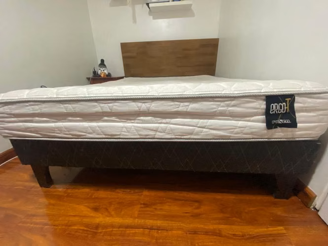 Cama 2 plazas (base + colchón + respaldo)