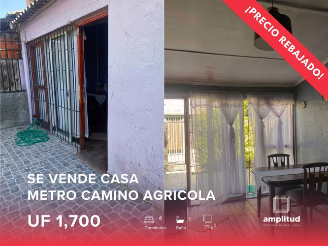 OPORTUNIDAD: CASA cercana metro Camino Agricola (165985)