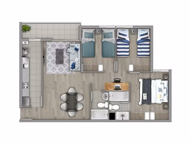 Dpto en VENTA 3 Dorm - 2 Bañ - 1 Est - V Mackenna 12017 - Los Quillayes