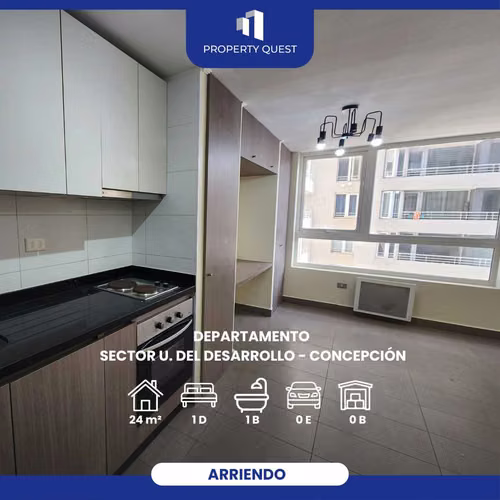 ARRIENDO DEPTO 1D+1B ESTUDIO A PASOS UDD (166627)