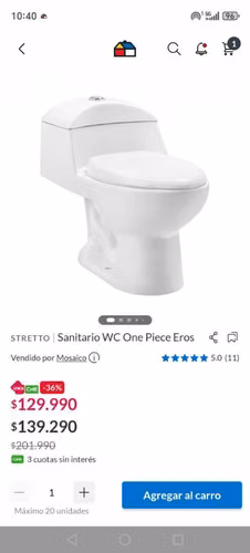 Sanitario WC One Piece Blanco