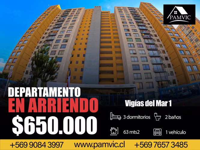 Departamento en Arriendo en Edificio Vigías del Mar 1