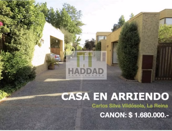 Casa en Condominio en arriendo en Carlos Silva Vildósola, La Reina