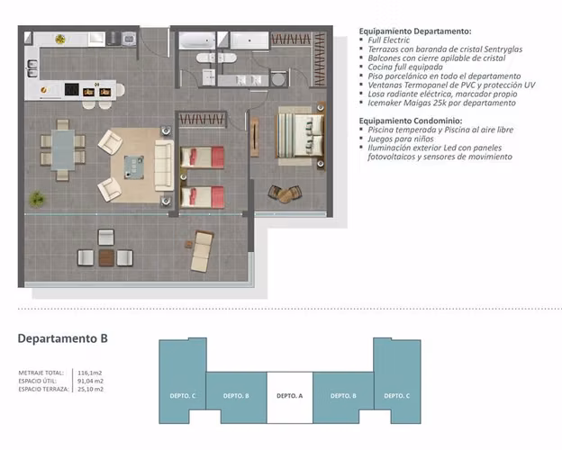 Espectacular Depto en venta de 2D-2B, Playa Blanca - Tongoy - Imagen 2