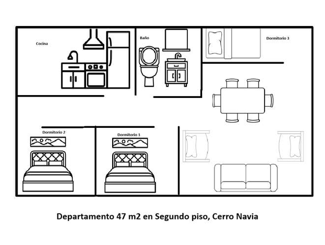 Vendo departamento 3D+1B en segundo piso, Cerro Navia