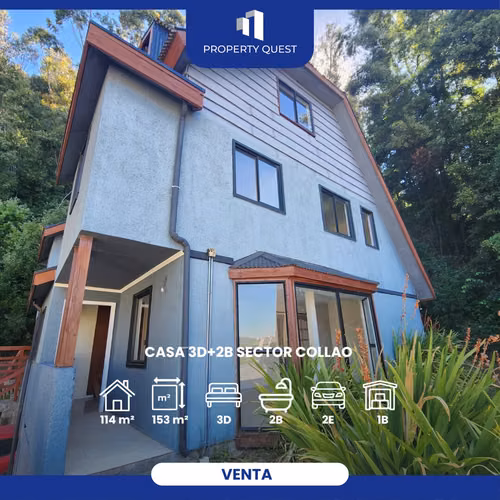 VENDE AMPLIA CASA 3D+2B COLLAO CONCEPCIÓN