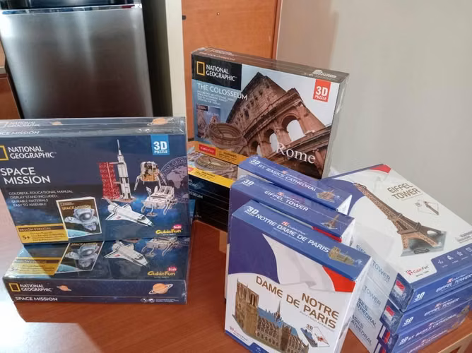 Lote 12 Puzzles 3D Nuevos Sellados CubicFun y National Geographic
