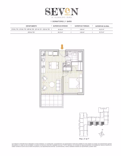Departamento, Avenida Holanda 3640, último piso 7