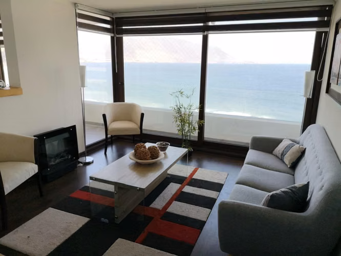 VENDO  DEPARTAMENTO EN OFERTA AMOBLADO CON VISTA AL MAR EN PLAYA CAVANCHA, CIUDAD DE IQUIQUE