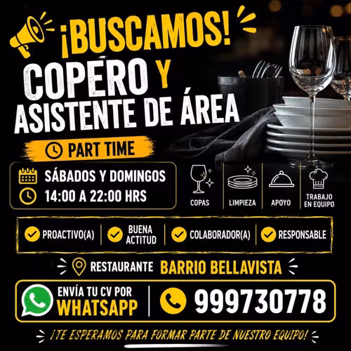 Copero asiste en áreas y runners
