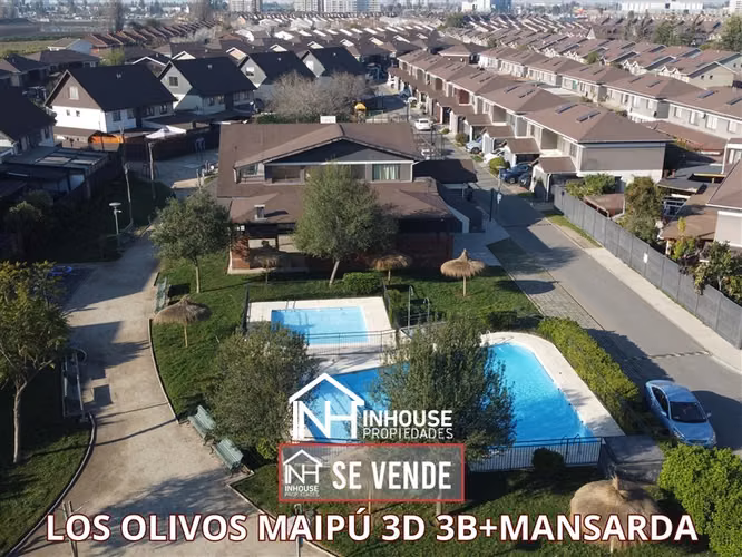 Casa 3 Pisos Los Olivos Maipú Gran Mansarda y Seguridad 24/7