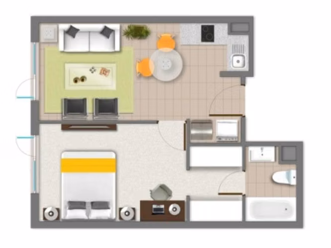 venta dp 1 dormitorio 1 baño - metro rojas magallanes - Imagen 5