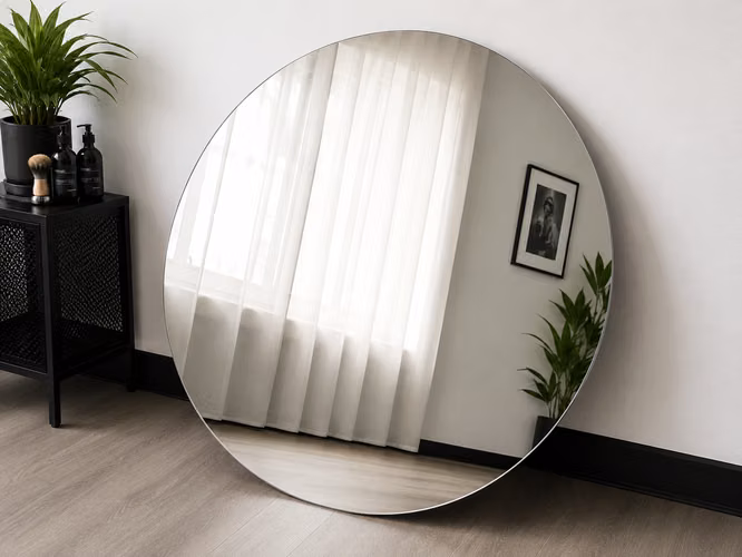 ESPEJO REDONDO PROFESIONAL 95x95 CM – IDEAL PARA PELUQUERÍA, BARBERÍA O SALÓN DE BELLEZA