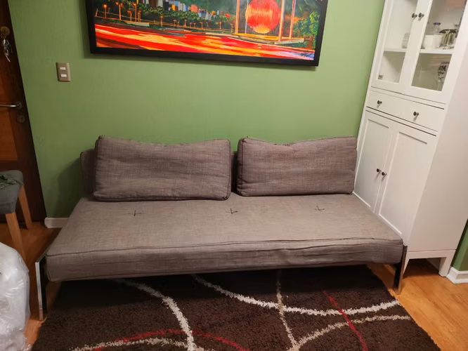 Futon Rosen 3 cuerpos Tela Gris