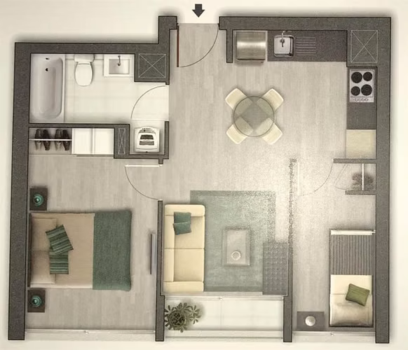 Departamento arriendo 1 Dormitorio V. Mackenna 1433