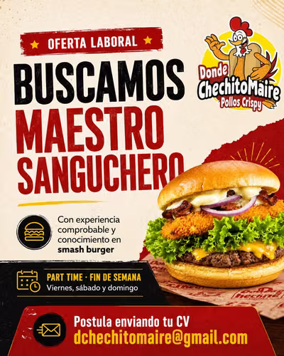 maestro sanguchero con experiencia