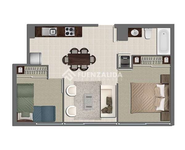 Departamento en venta de 2 dorm. en Estación Central - Imagen 8