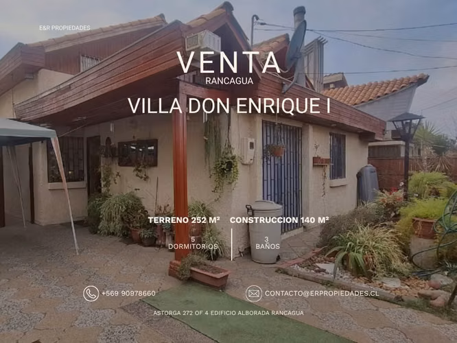 EN VENTA – Villa Don Enrique I, Rancagua