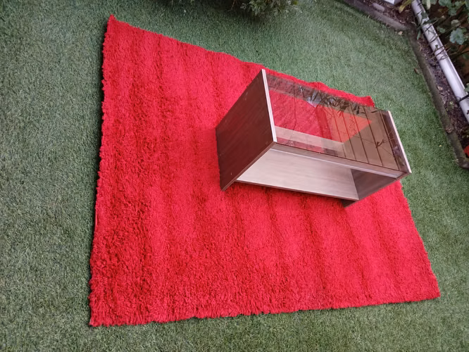 mesa de centro + Alfombra roja