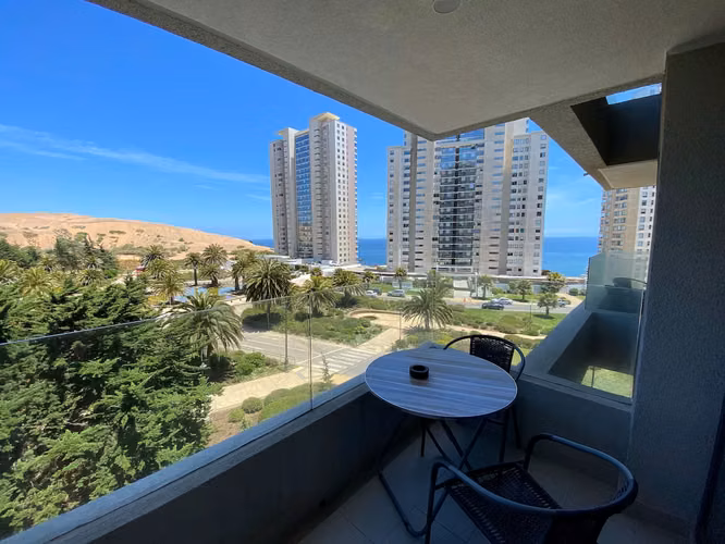 Departamento 2D amoblado Vista parcial al mar en Costa de Montemar