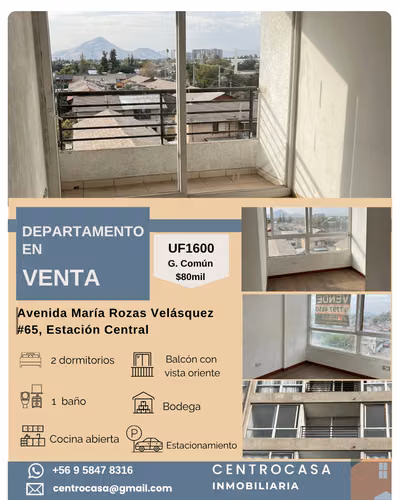 Oportunidad SUBSIDIO Venta Estación Central María Rozas Velásquez #065