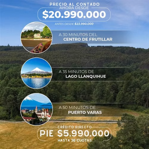 Parcelas crédito directo en Frutillar región de Los Lagos