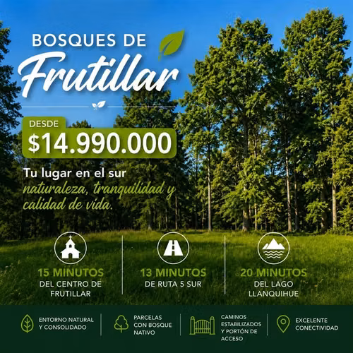 PARCELAS FRUTILLAR CERCA DE TODOS LOS ATRACTIVOS TURISTICOS