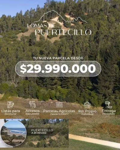 Parcelas planas a minutos de Puertecillo crédito directo