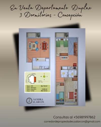 Departamento Duplex de 3 dormitorios en Venta - Concepción
