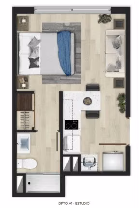 Departamento en arriendo ESTUDIO 1 dorm. en La Cisterna