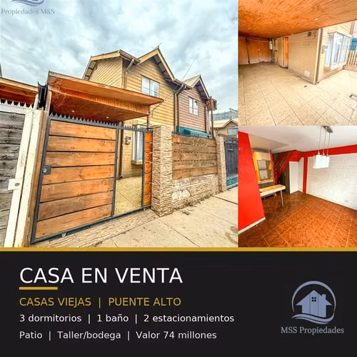 Casa 3D + 2 Estac. Techados Gran Oportunidad Puente Alto