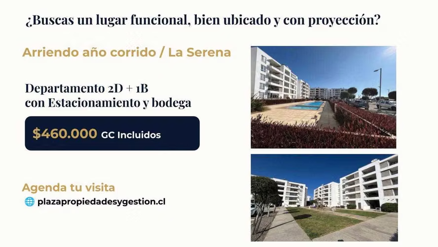 Arriendo Depto 2D La Serena, GGCC Incluidos (174363)