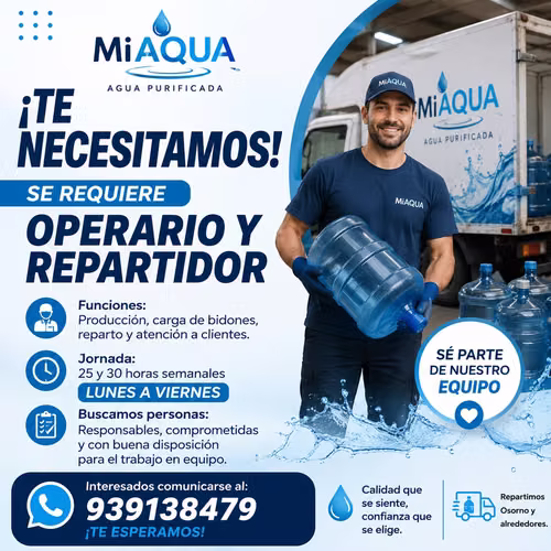 Operario de planta  Y repartidor