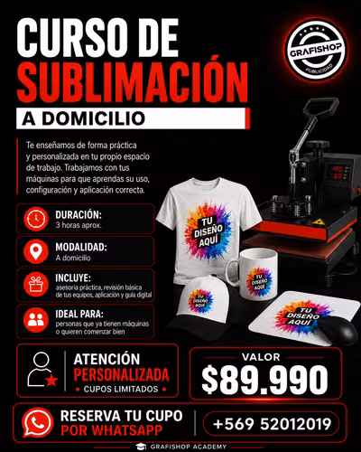 Curso de sublimación a domicilio