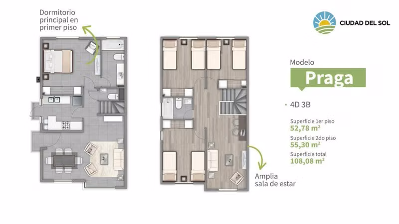 AMPLIA CASA CIUDAD DEL SOL BARRIO PORTUGAL MODELO PRAGA - Imagen 2