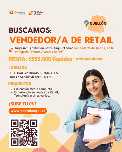 Vendedor/a Telefonía Full time en Quellón