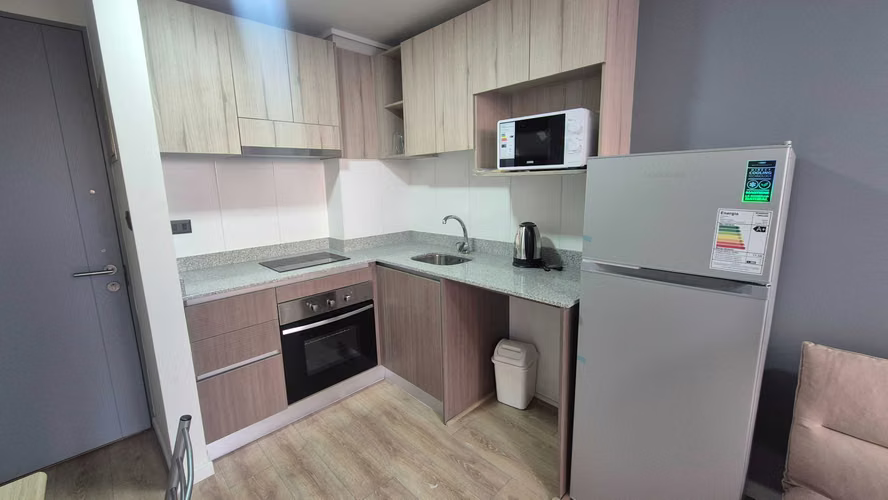 Depto 1D+1B Amoblado | Cerca Metro Hospitales (175536)