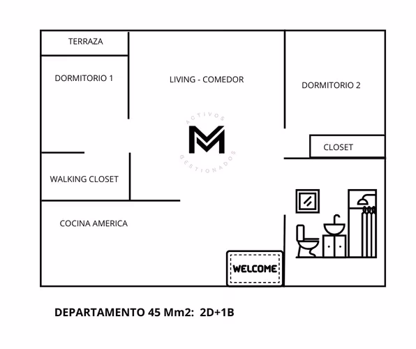 Vendo departamento 2D+1B Santiago centro