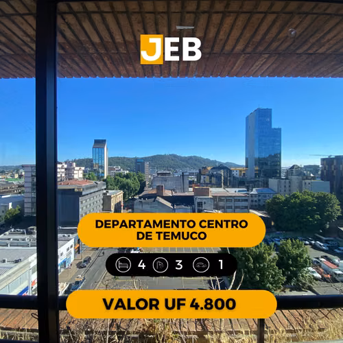 DEPTO 120MTS  CENTRO TEMUCO 4D 3B Y VISTA AL CERRO ÑIELOL