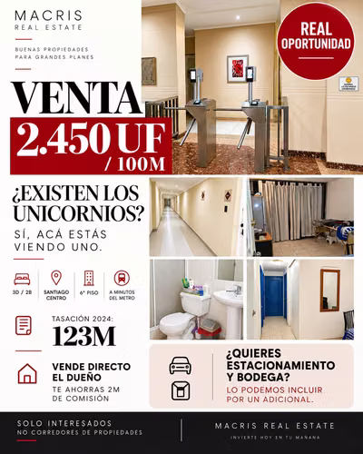 Oportunidad: Tasación BancoEstado 2024: $123,5M – 2.450 UF – 71 m² – 3 dormitorios / 2 baños