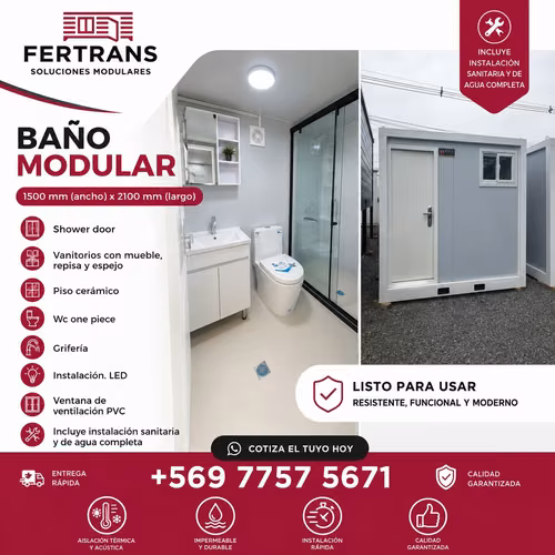 VENTA BAÑO MODULAR CON Y SIN DUCHA, COMPLETAMENTE  EQUIPADO