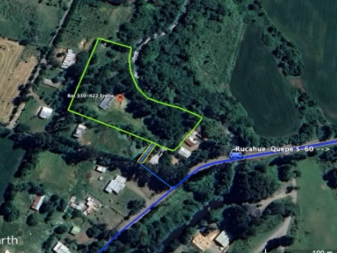Parcela con orilla de río y casa en sector Pelales, Freire