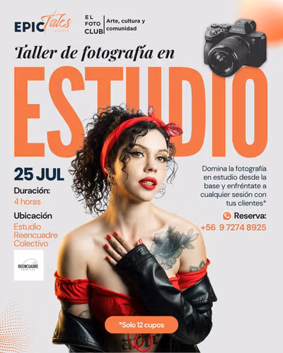Taller de Fotografía en Estudio | Fecha: 25 de Julio